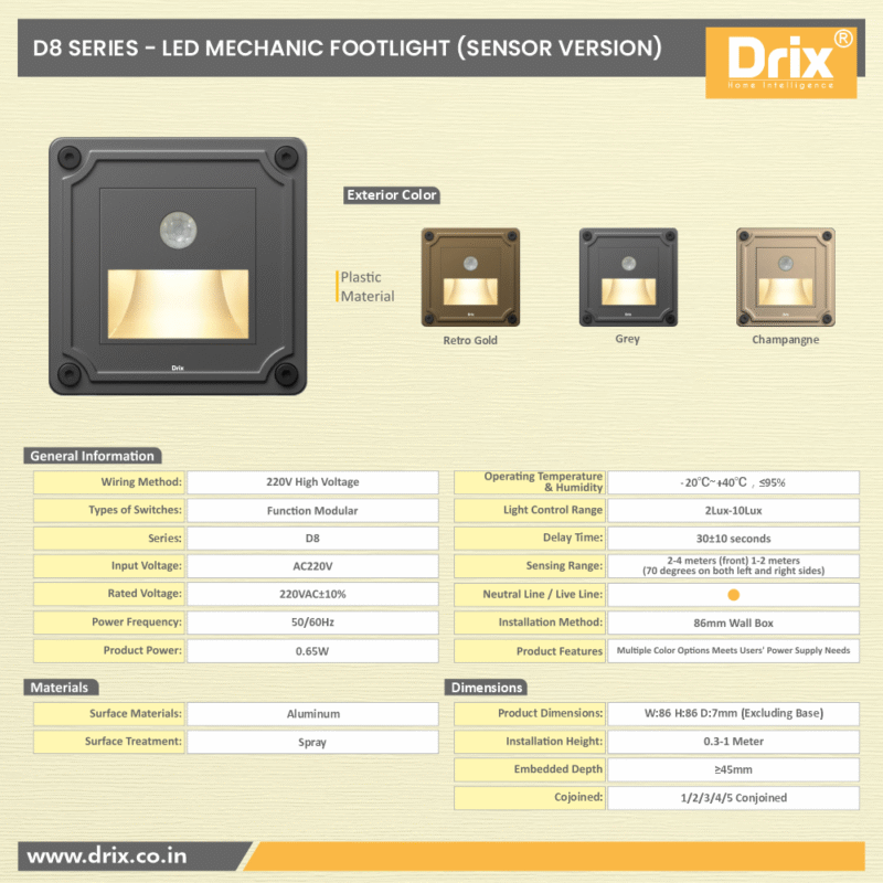 D8 LED Mechanic Footlight with sensor - Image 2